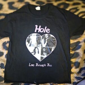 Hole Live Through This Black Graphic Tee
